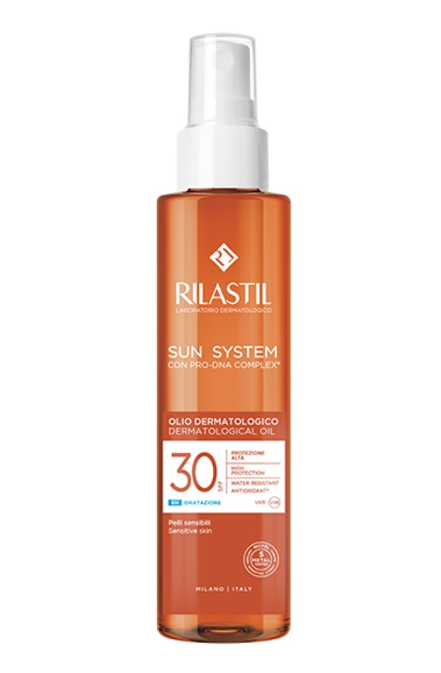 Rilastil Sun System Dermatological Oil SPF30 Ενυδατικό Αντηλιακό Λάδι Σώματος σε Spray Υψηλής Προστασίας 200ml