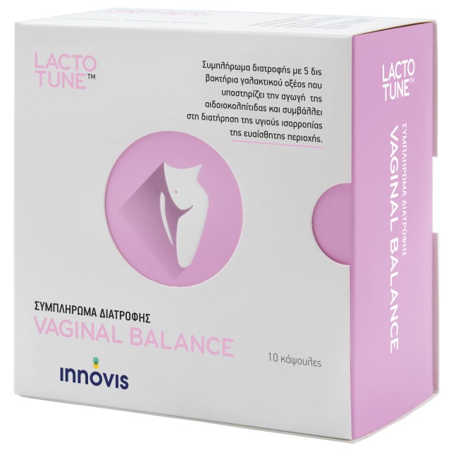 Lactotune Vaginal Balance Συμπλήρωμα Διατροφής Προβιοτικών από του Στόματος Λήψη για την Διατήρηση της Υγιούς Ισορροπίας του Κόλπου 10 Κάψουλες