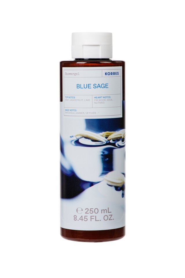 Korres Blue Sage Showergel Αρωματικό Αφρόλουτρο Με Ενυδατικούς Παράγοντες, 250ml