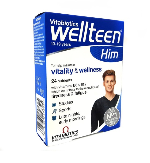 Vitabiotics Wellteen Him Συμπλήρωμα Διατροφής για Εφήβους και Νέους Άντρες 30 Ταμπλέτες