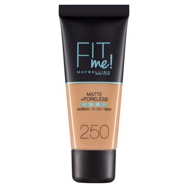 Maybelline Fit Me Matte Poreless Foundation 250 Sun Beige Υγρό Make Up 30ml