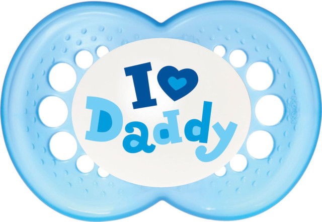 Mam Πιπίλα με Θηλή Σιλικόνης I Love Daddy Μπλε για Αγόρι 16m+ 1 Τεμάχιο [255S]