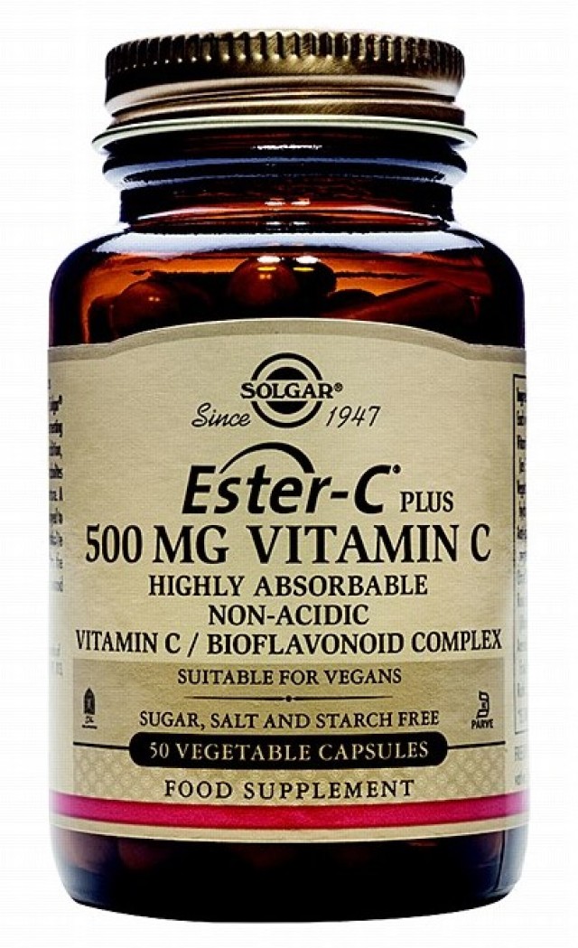 Solgar Ester C 500mg Συμπλήρωμα Διατροφής για το Ανοσοποιητικό 50 Φυτικές Κάψουλες