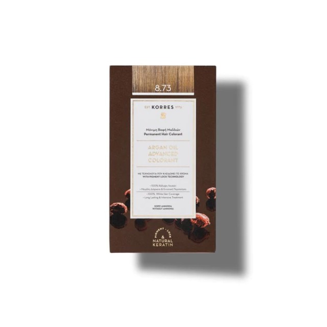 Korres Argan Oil Advanced Colorant 8.73 Βαφή Μαλλιών Χρυσή Καραμέλα 50 …