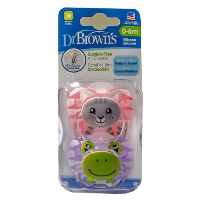Dr Browns PreVent PV12014-ES 0-6m Ορθοδοντική Πιπίλα Σιλικόνης με Σχέδ &hellip;