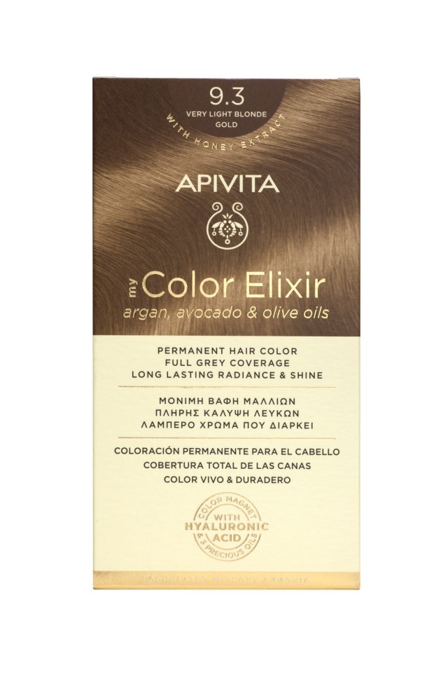 Apivita My Color Elixir No9.3 Ξανθό Πολύ Ανοιχτό Μελί Κρέμα Βαφή Σε Σωληνάριο 50ml - Ενεργοποιητής Χρώματος 75ml