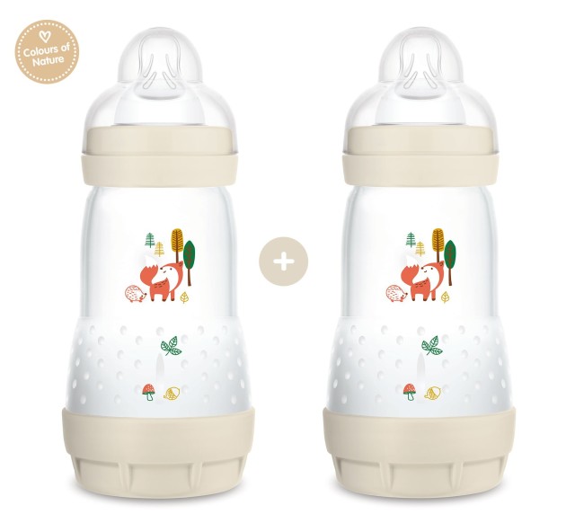 Mam PROMO Easy Active Baby Bottle Σετ Πλαστικά Μπιμπερό για 2m+ Εκρού με Θηλή Σιλικόνης 2x260ml [355SU]