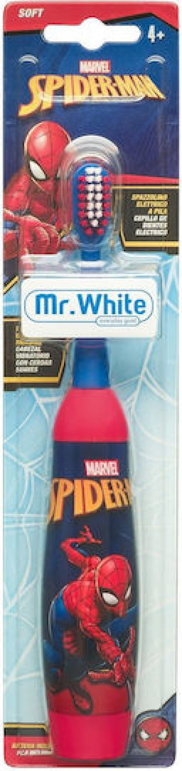 Mr. White Spiderman Soft Παιδική Ηλεκτρική Οδοντόβουρτσα για 4+ Ετών Μ …