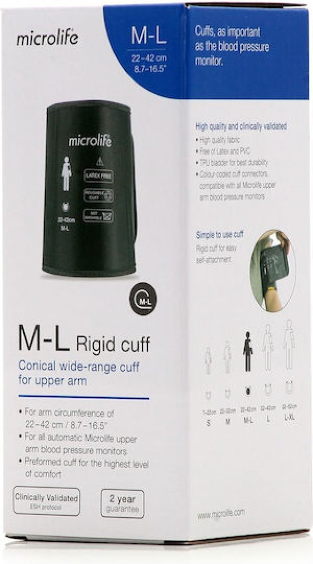 Microlife Wide Range Conical Rigid Cuff Περιχειρίδα Μπράτσου Μαύρη Siz … Microlife Wide Range Conical Rigid Cuff Περιχειρίδα Μπράτσου Μαύρη Siz …
