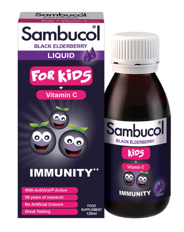 Sambucol Black Elderberry for Kids + Vitamin C Children's Syrup for Strengthening the Immune System 120ml