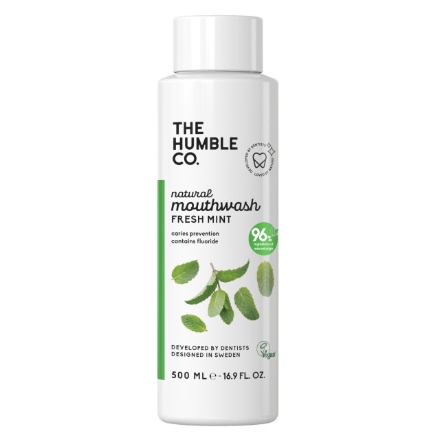 The Humble Co. Natural Mouthwash Fresh Mint Φυσικό Στοματικό Διάλυμα με Γεύση Μέντα 500ml
