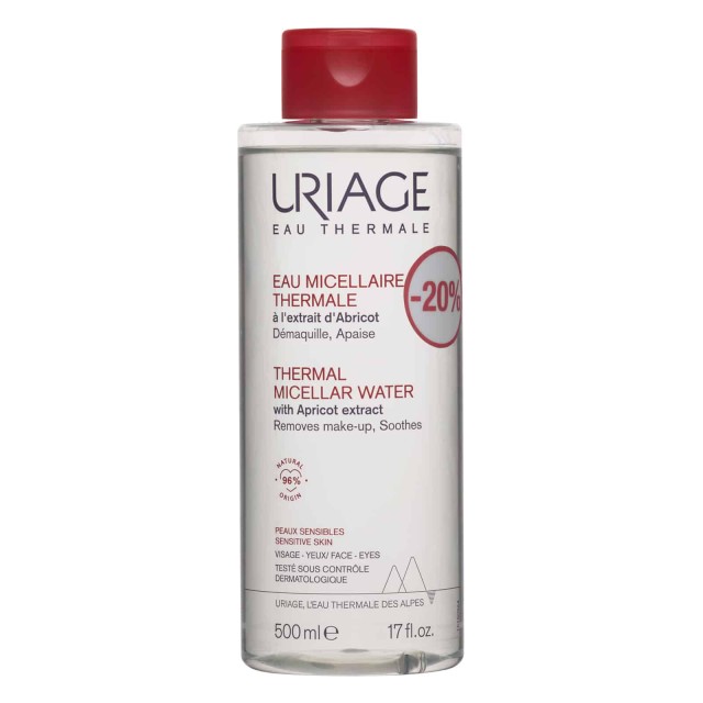 Uriage Eau Thermale Ιαματικό Νερό Micellar για Ευαίσθητο Δέρμα με Βερίκοκο 500ml με Sticker -20%