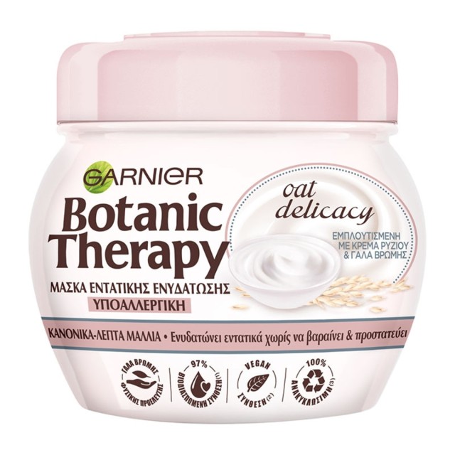 Garnier Botanic Therapy Oat Delicacy Μάσκα Εντατικής Ενυδάτωσης με Γάλα Βρώμης & Κρέμα Ρυζιού 300ml