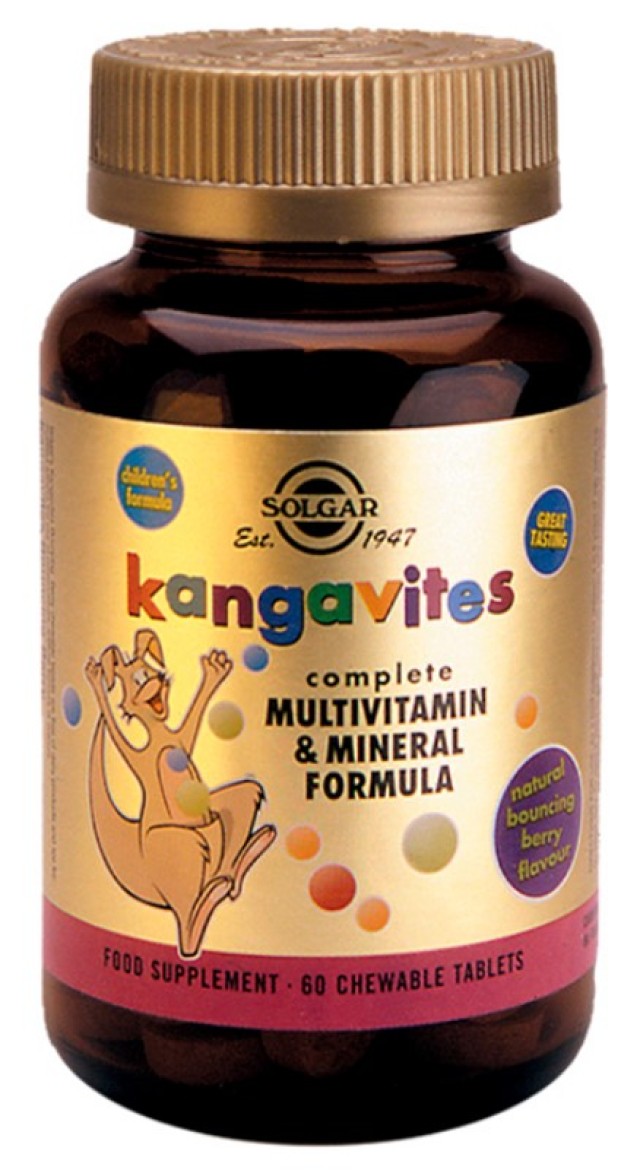 Solgar Kangavites Complete Multivitamin and Mineral Formula Συμπλήρωμα Διατροφής Βιταμινών και Μετάλλων Φρούτα του Δάσους 60 Μασώμενα Δισκία