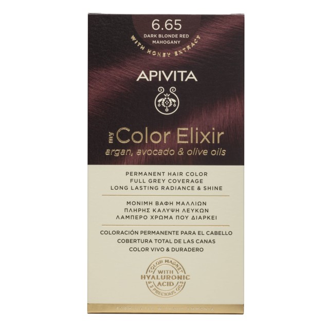 Apivita My Color Elixir No6.65 Έντονο Κόκκινο Κρέμα Βαφή Σε Σωληνάριο 50ml - Ενεργοποιητής Χρώματος 75ml