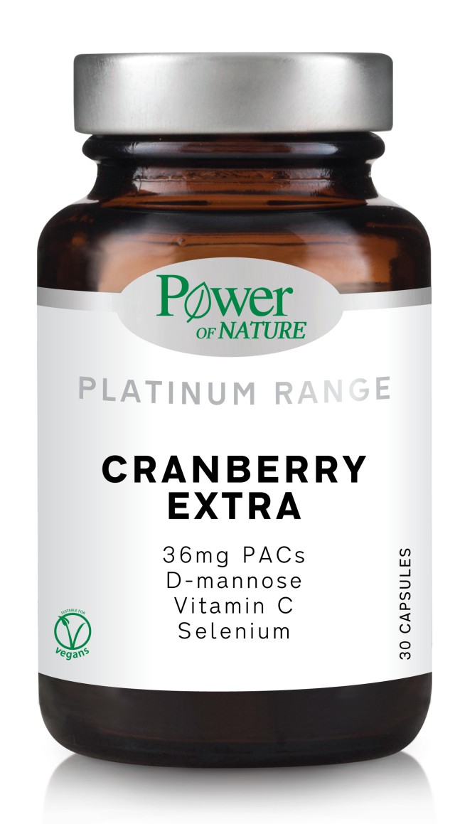 Power of Nature Platinum Range Cranberry Extra 36mg Συμπλήρωμα Διατροφής για το Ουροποιητικό Σύστημα 30 Κάψουλες