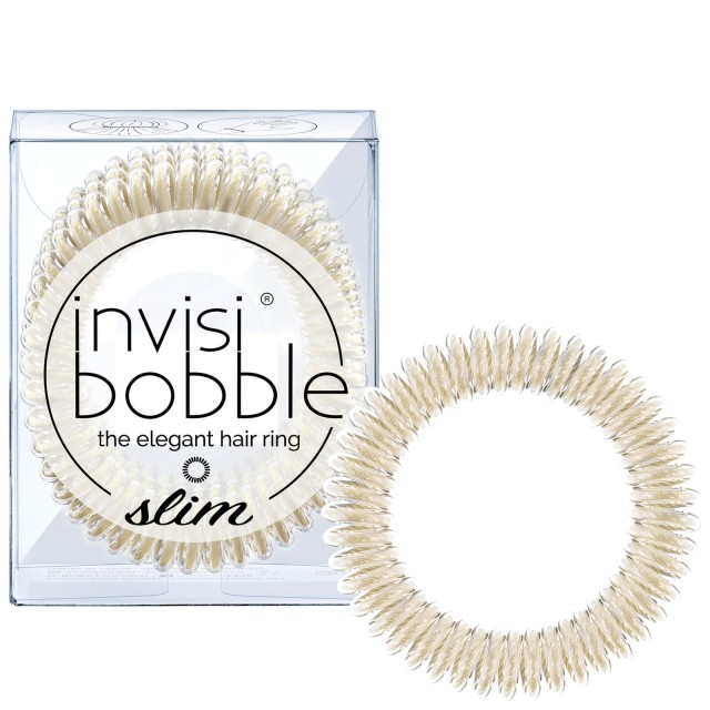 Invisibobble Slim Stay Gold Λαστιχάκι Μαλλιών Χρυσό 3 Τεμάχια