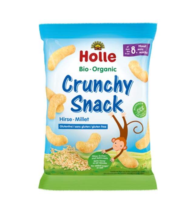 Holle BIO Organic Crunchy Snack Δημητριακών με Κεχρί από τον 8ο Μήνα Χωρίς Ζάχαρη 25gr