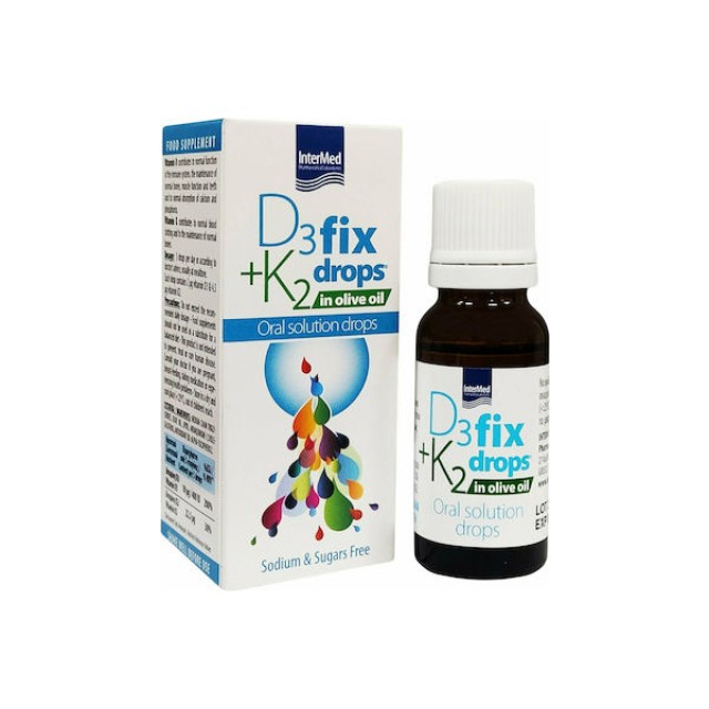 Intermed D3+K2 Fix Drops in Olive Oil Oral Drops Συμπλήρωμα Διατροφής …