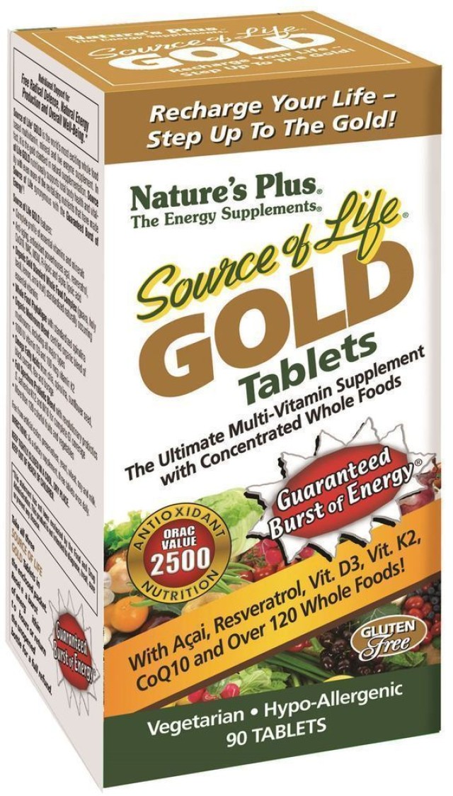 Natures Plus Source Of Life Gold, 90 ταμπλέτες Natures Plus Source Of Life Gold, 90 ταμπλέτες