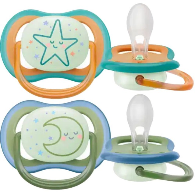 Avent Philips Ultra Air Night Time Πιπίλες Σιλικόνης για 18m+ Πορτοκαλ …