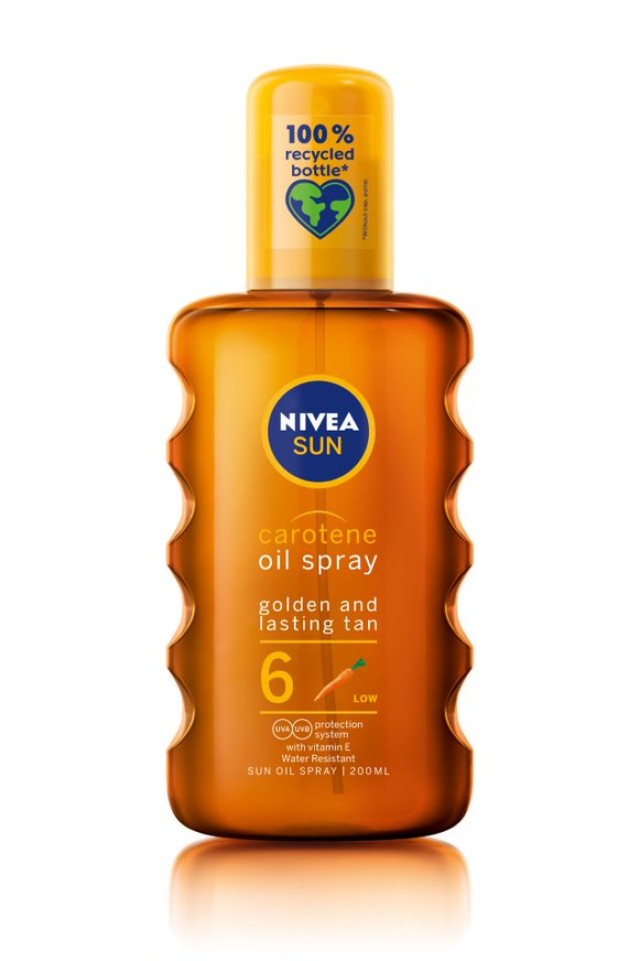 Nivea Sun Carotene Oil Spray Golden & Lasting Tan SPF6 Αντηλιακό Λάδι Μαυρίσματος 200ml