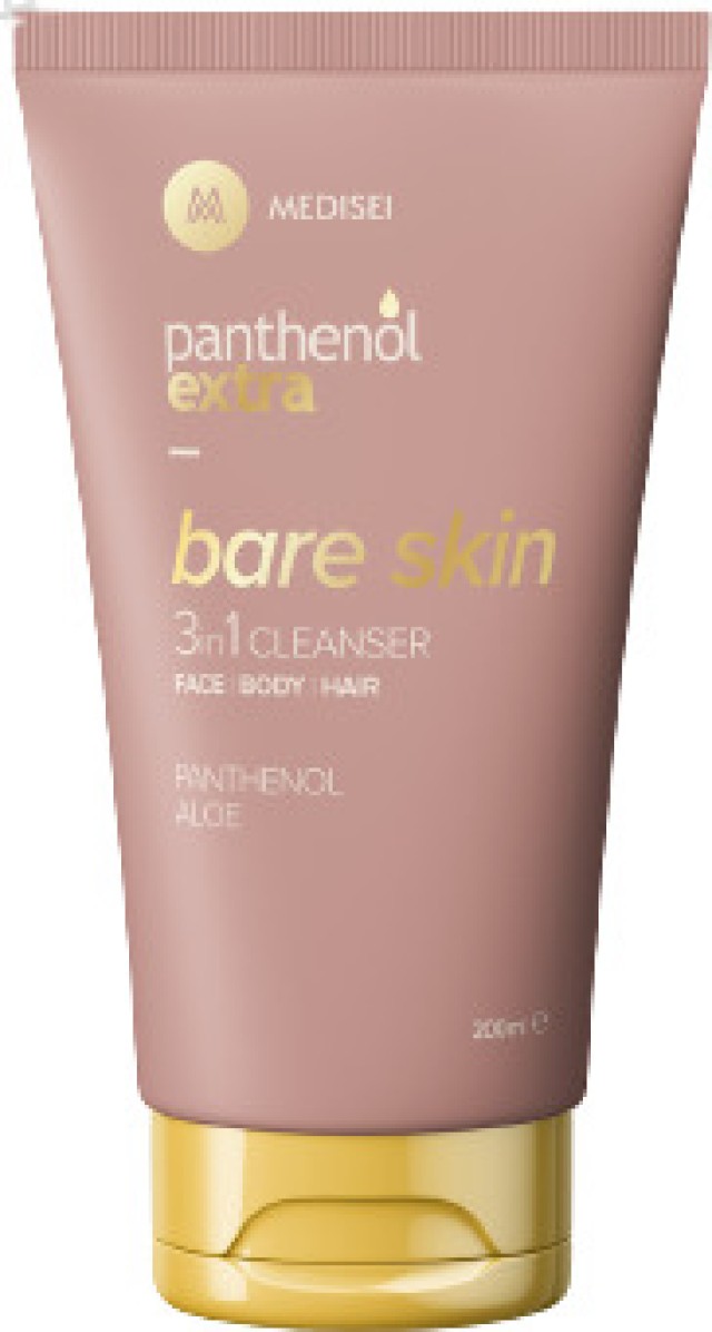 Medisei Panthenol Extra Bare Skin 3 in 1 Cleanser Γυναικείο Αφρόλουτρο - Σαμπουάν για Πρόσωπο - Σώμα - Μαλλιά 200ml