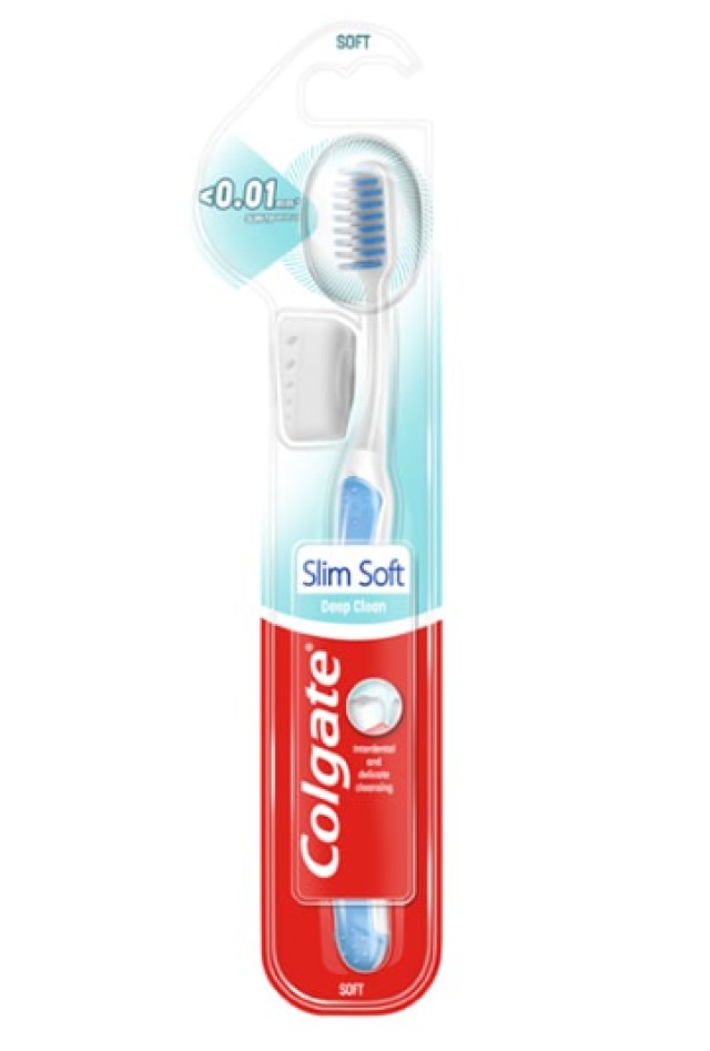 Colgate Slim Soft 0,01mm Οδοντόβουρτσα Γαλάζιο 1 Τεμάχιο