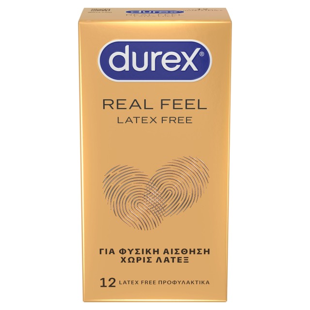 Durex Προφυλακτικά Πολύ Λεπτά Χωρίς Λάτεξ Real Feel 12 Τεμάχια