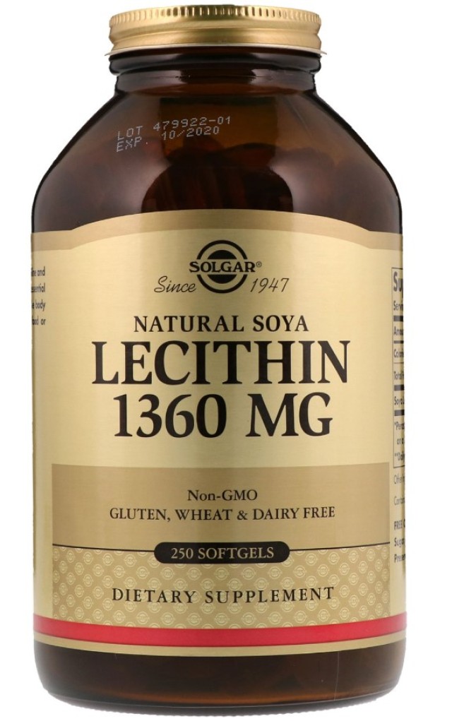 Solgar Soya Lecithin 1360mg Συμπλήρωμα Διατροφής Λεκιθίνης για τον Έλεγχο του Σωματικού Βάρους 250 Μαλακές Κάψουλες