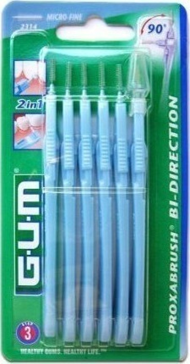 Gum Bi-Direction Micro Fine 0,9mm [2314] Μεσοδόντια Βουρτσάκια 6 Τεμάχ …