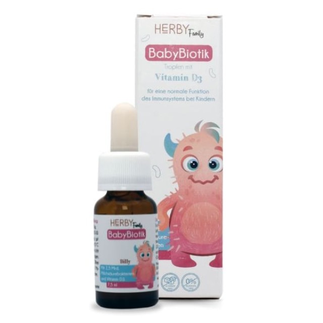 Herby Family BabyBiotik Συμπλήρωμα Διατροφής Προβιοτικών για Βρέφη & Π …