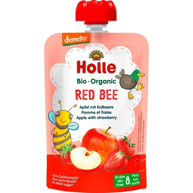Holle Bio Φρουτοπουρές από 8m+ Μήλο & Φράουλα 100gr Holle Bio Φρουτοπουρές από 8m+ Μήλο & Φράουλα 100gr