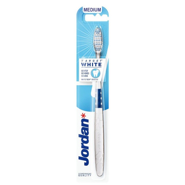 Jordan Target White Medium Οδοντόβουρτσα Μέτρια Μπλε 1 Τεμάχιο