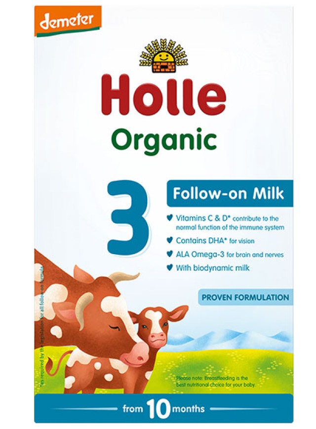 Holle BIO Βιολογικό Βρεφικό Γάλα Αγελαδινό Νο3 από 10m+ Νέα Σύνθεση 600gr