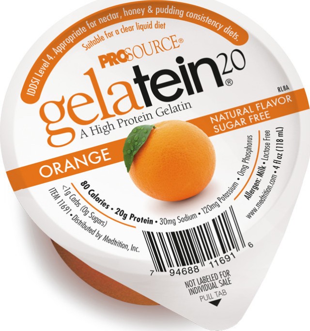 Medtrition Prosource Gelatein 20 Orange Πρωτεϊνικό Ζελέ με Γεύση Πορτοκάλι Χωρίς Ζάχαρη 118ml