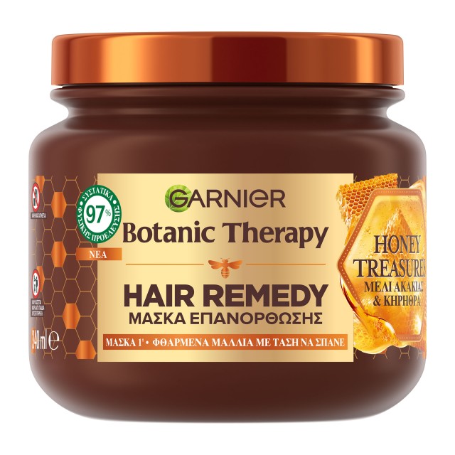 Garnier Botanic Therapy Honey Treasures Hair Remedy Μάσκα Επανόρθωσης Μαλλιών με Μέλι Ακακίας & Κηρήθρα 340ml