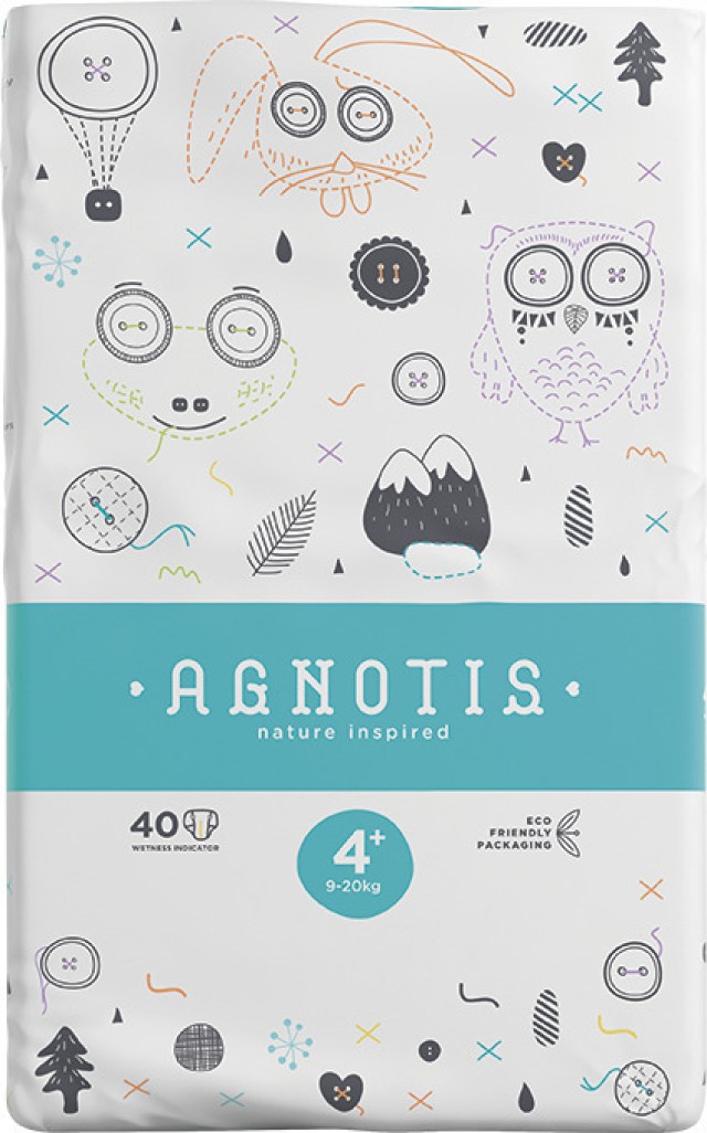 Agnotis No4+ Πάνες  με Αυτοκόλλητο [9-20kg] 40 Τεμάχια