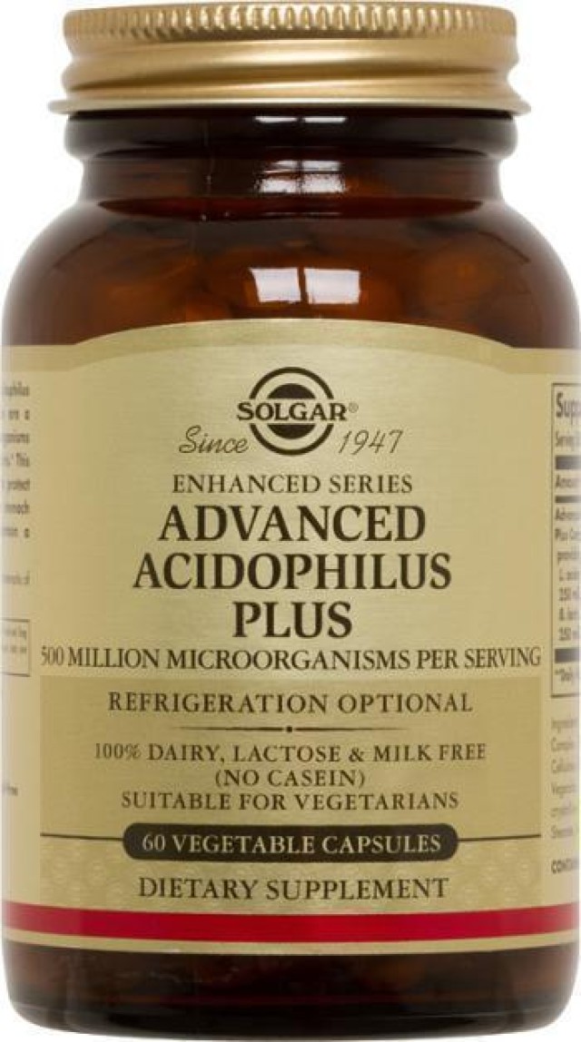 Solgar Advanced Acidophilus Plus 60 Veg.caps Αέρια Δυσκοιλιότητα Αντιβ …
