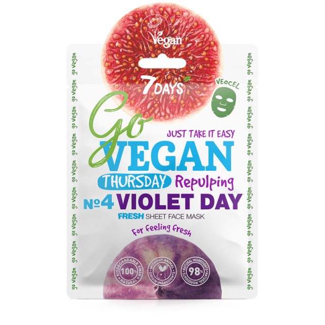7Days Vegan Violet Day Face Sheet Mask Μάσκα Προσώπου για … 7Days Vegan Violet Day Face Sheet Mask Μάσκα Προσώπου για …