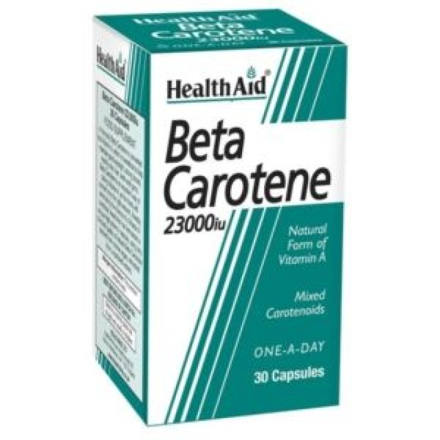 Health Aid Beta-Carotene Natural 15mg Συμπλήρωμα Διατροφής με Βήτα Καροτίνη κατά των Ελεύθερων Ριζών 30 Κάψουλες
