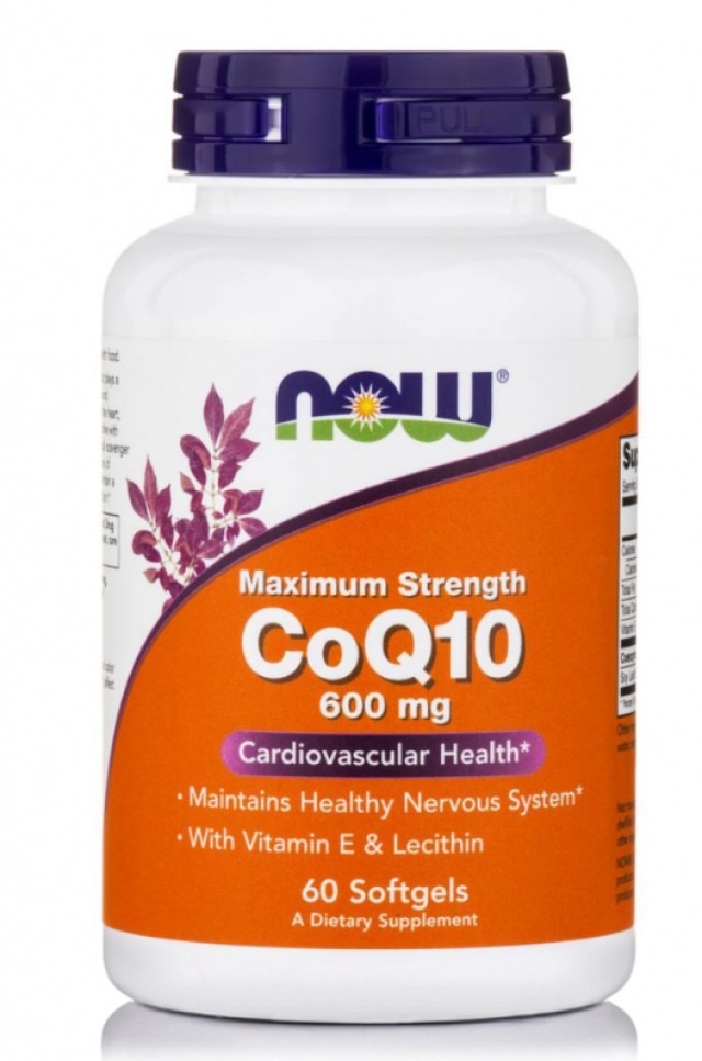 Now Foods Συνένζυμο CoQ10 600mg για την Καρδιά - Αντιοξειδωτικό 60 Μαλ …