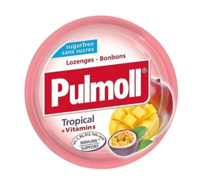 Pulmoll Tropical + Vitamins Παστίλιες για το Ανοσοποιητικό με Γεύση Φρούτων 45gr