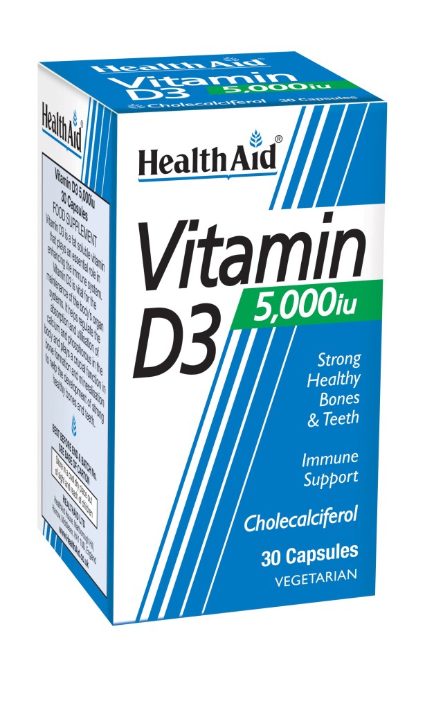 Health Aid Vitamin D3 5000IU Συμπλήρωμα Διατροφής για την Κάλυψη των Αναγκών σε Βιταμίνη D 30 Φυτικές Κάψουλες