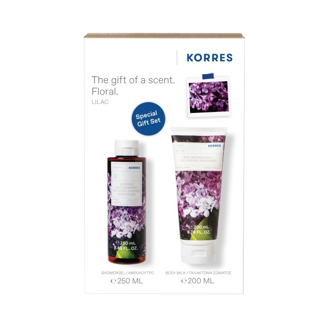 Korres PROMO Renewing Body Cleanser Αφρόλουτρο Σώματος με Άρωμα Πασχαλιά 250ml - Body Milk Lilac Ενυδατικό Γαλάκτωμα Σώματος 200ml