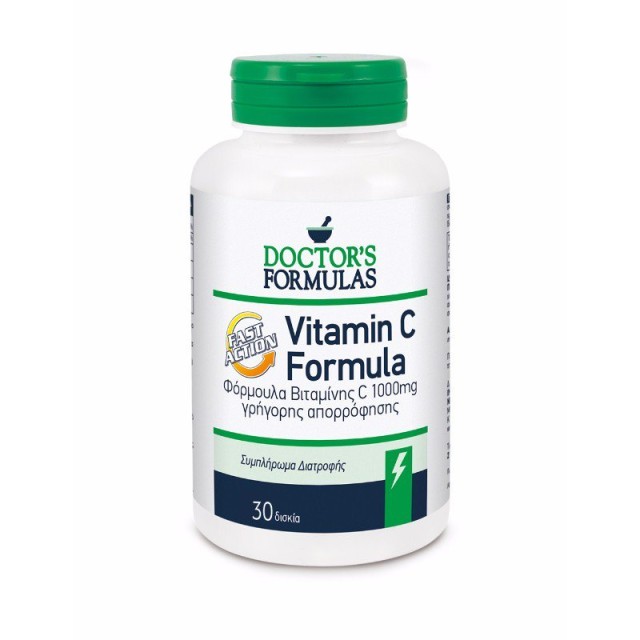 Doctors Formula Vitamin C Formula Fast Action Συμπλήρωμα Διατροφής Βιταμίνης C 1000mg Γρήγορης Απορρόφησης, 30 δισκία