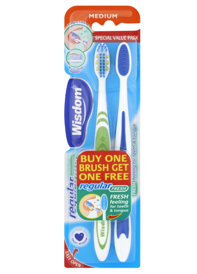 Wisdom Regular Fresh Οδοντόβουρτσα Medium 2 Τεμάχια Wisdom Regular Fresh Οδοντόβουρτσα Medium 2 Τεμάχια