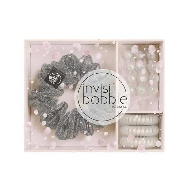 Invisibobble Sparks Flying Trio Sprunchie Gray Hairstyle 1 Piece - Waver + Hair Clip 3 Pieces - Original 3 Pieces
