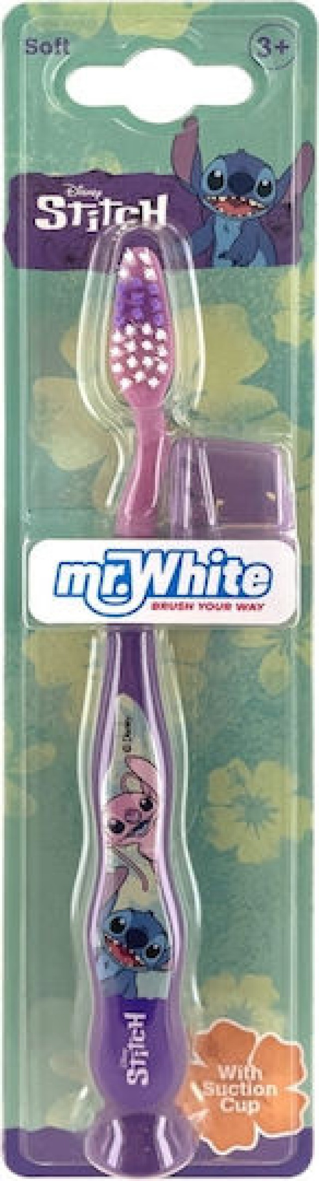 Mr. White Stitch Soft Παιδική Οδοντόβουρτσα για 3+ Ετών Μαλακή με Καπά &hellip;