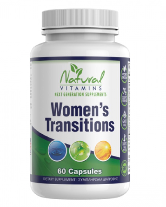 Natural Vitamins Women’s Transitions Φυσική Φόρμουλα για τη Διαχείριση των Συμπτωμάτων της Εμμηνόπαυσης 60 Κάψουλες